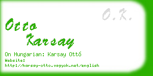 otto karsay business card